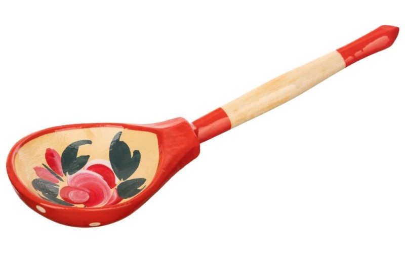 Хохлома LHL6601 Деревянная ложка полубаская, роспись 