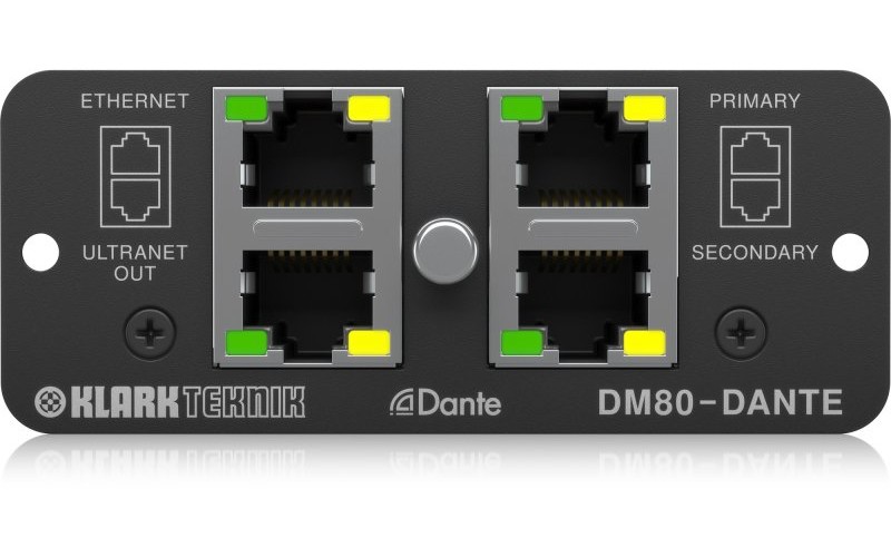 KLARK TEKNIK DM80-DANTE - аудиоинтерфейс DANTE 16 I/O и ULTRANET 16 OUT для DM8000