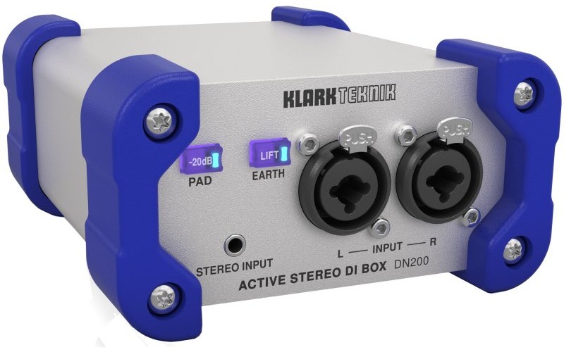 KLARK TEKNIK DN200 V2 - двухканальный активный Di-box с трансформаторной развязкой, Mini-Jack, XLR-C