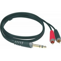 Klotz AY3-0200 Коммутационный кабель Jack 6,35мм 3p-2хRCA, 2м