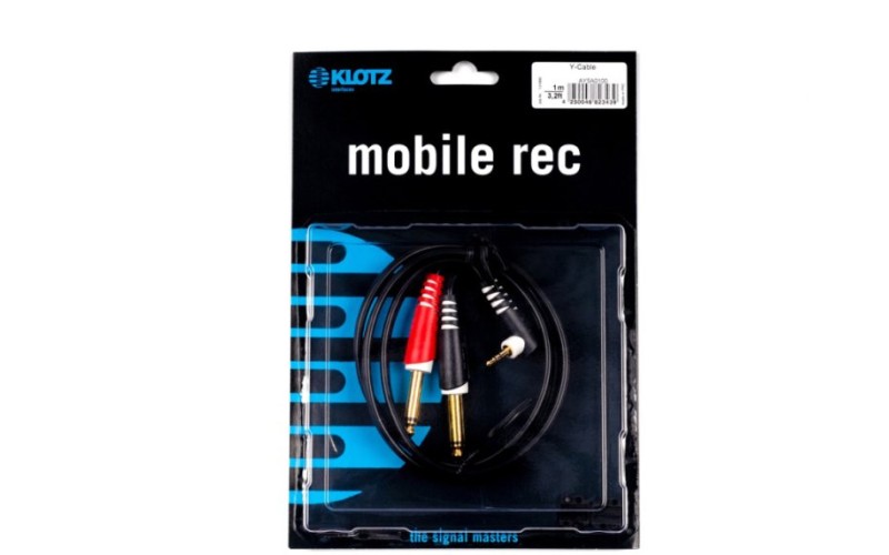 Klotz AY5-0100 Коммутационный кабель, 3.5мм-2x6.35мм, 1м