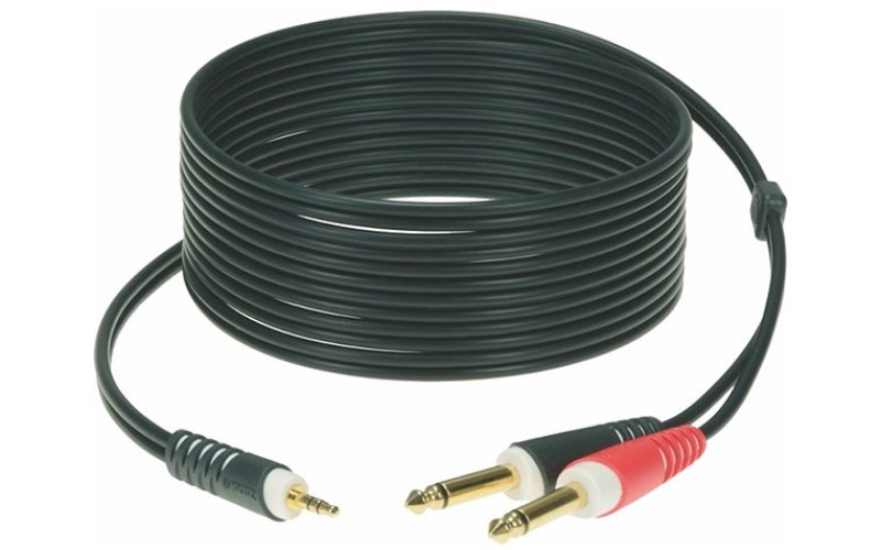 Klotz AY5-0200 Коммутационный кабель, 3.5мм-2x6.35мм, 2м