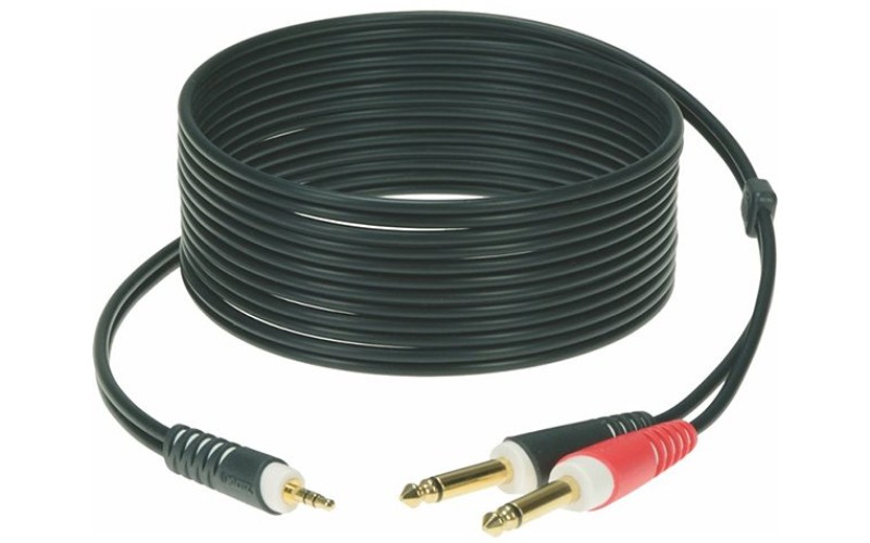 Klotz AY5-0200 Коммутационный кабель, 3.5мм-2x6.35мм, 2м