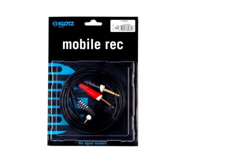 Klotz AY5-0300 Коммутационный кабель, 3.5мм-2x6.35мм, 3м