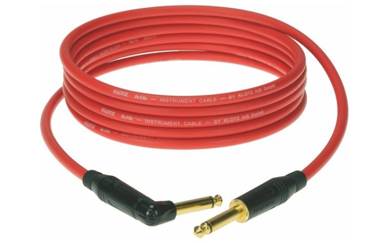Klotz KIKA03PR3 KIK Кабель инструментальный, 3м, красный, прямой/угловой