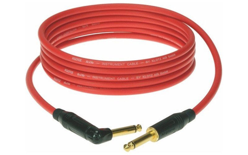 Klotz KIKA03PR3 KIK Кабель инструментальный, 3м, красный, прямой/угловой
