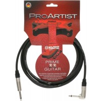 KLOTZ PRON030PR Pro Artist инструментальный кабель, разъемы Neutrik моно Jack - моно Jack угол, 3м