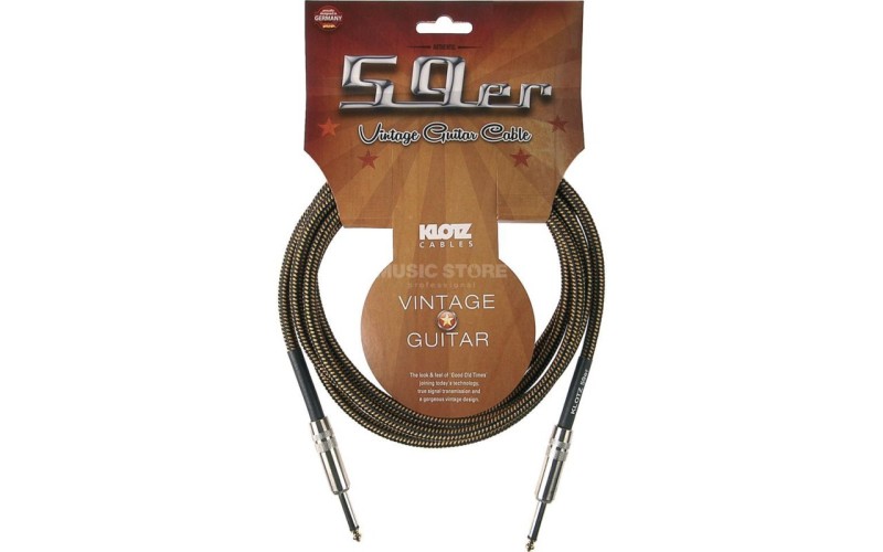 KLOTZ VIN-0300 59er готовый инструментальный кабель, длина 3м, никелированные разъемы Mono Jack, обо