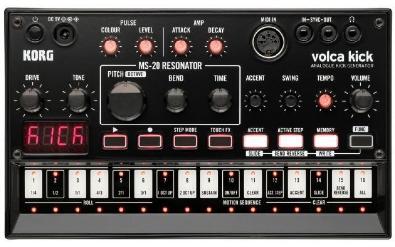 KORG volca KICK аналоговый kick синтезатор/генератор