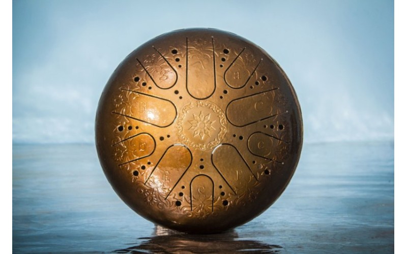 Kosmosky KSY.30.C.e6 Глюкофон 30см, гравировка «Ноты», полукруглые лепестки, Ля-минор,