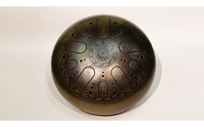 Kosmosky KSY.40.C.e1 Глюкофон 40см, гравировка «Ноты», полукруглые лепестки, Ми-минор,