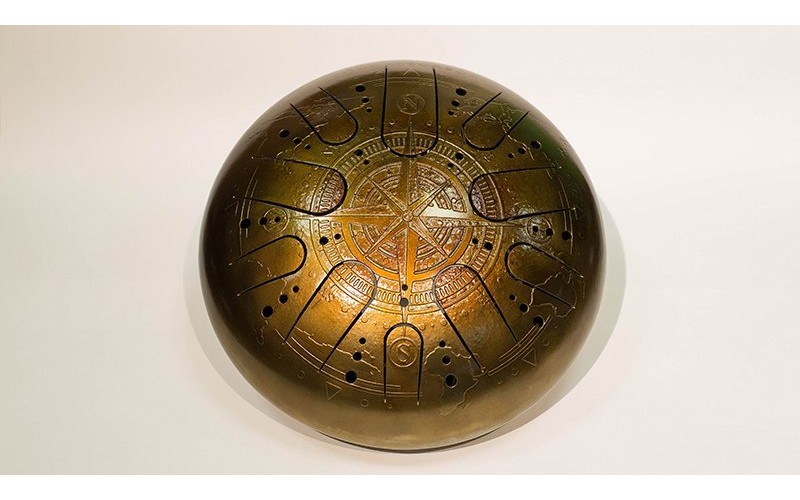 Kosmosky KSY.40.C.e3 Глюкофон 40см, гравировка «Компас», полукруглые лепестки, Ми-минор,