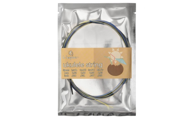 L'ESPOIR LU-02 РАЗНОЦВЕТНЫЕ Струны для укулеле, размер 024-026, материал - нейлон