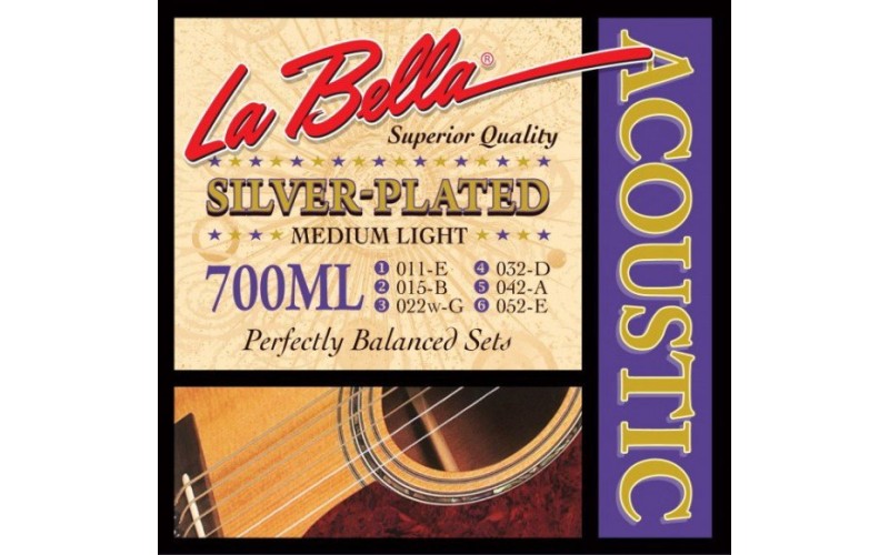 LA BELLA 700ML - струны для акустической гитары, 011-052