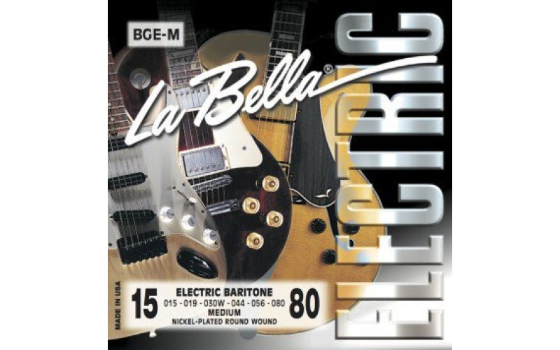 La Bella BGE-M Комплект струн для электрогитары баритон, никелированные, Medium, 15-80