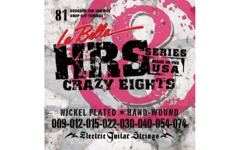 LA BELLA HRS-81 - струны для 8-струнной электрогитары, 009-074
