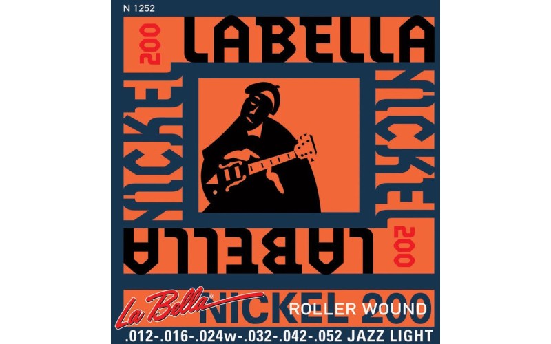 LA BELLA N1252 Nickel 200 Roller Wound Комплект струн для электрогитары, 012-052