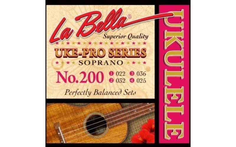 LA BELLA Set 200 Uke Pro Soprano - струны для укулеле сопрано