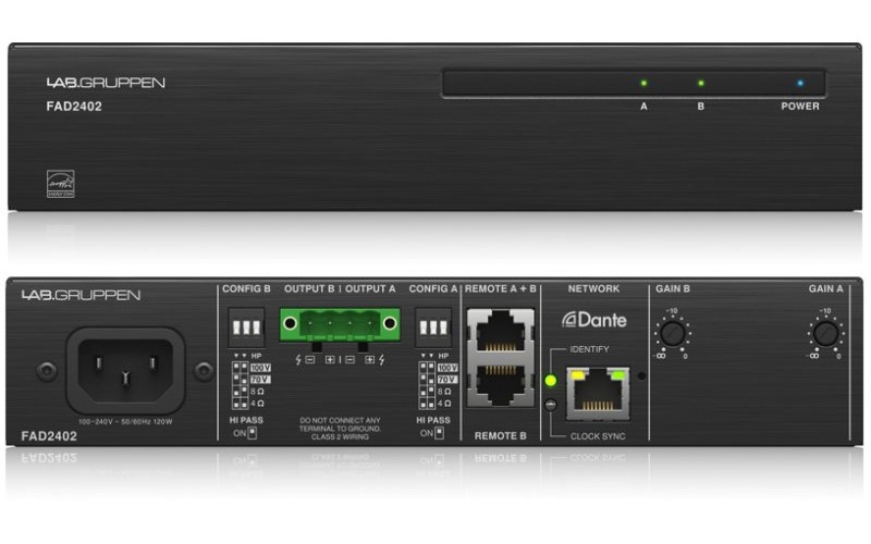 Lab.gruppen FAD2402 усилитель инсталляционный, вход только Dante, класс D, 2 канала