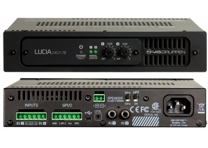 Lab.gruppen Lucia 120/1-70 1-канальный компактный усилитель для локального применения