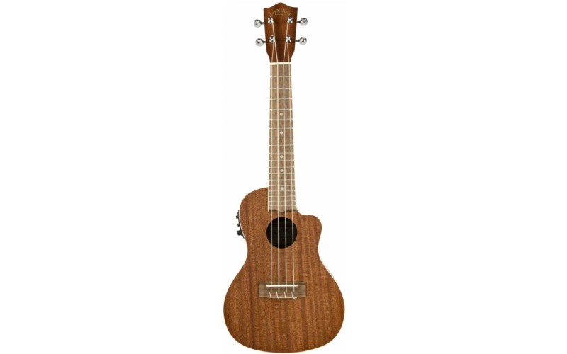 LANIKAI MA-CEC укулеле концерт, со звукоснимателем Fishman Kula и вырезом, красное дерево, белая ABS