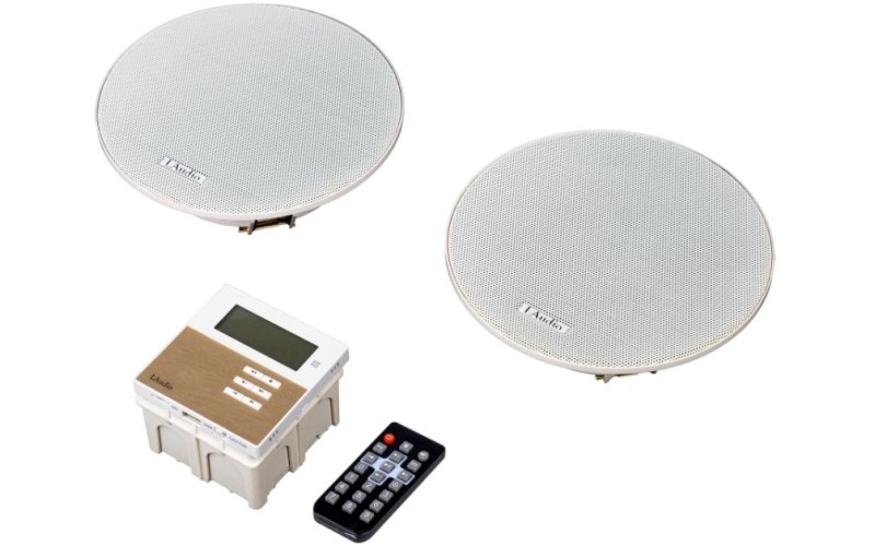 LAudio LAMX210SBK Комплект из 2 потолочных громкоговорителей и настенного усилителя