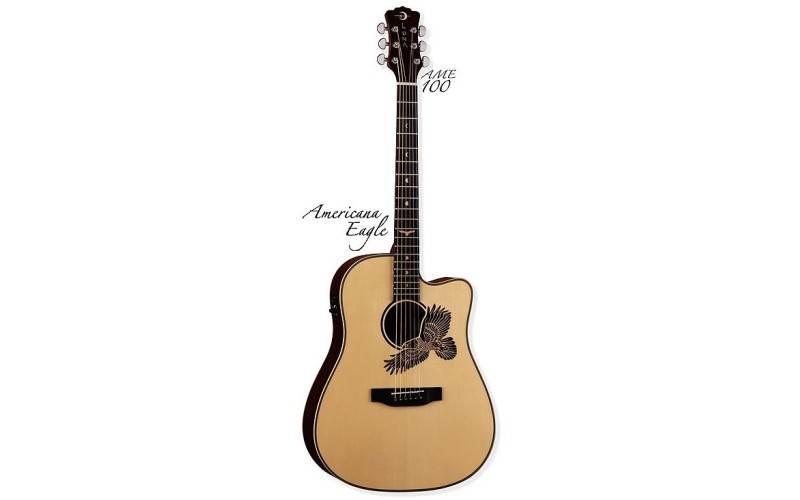 LUNA AME 100 - электроакустическая гитара дредноут с вырезом