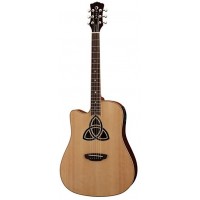 LUNA TRI D LEFTY - электроакустическая гитара дредноут с вырезом ЛЕВОСТОРОННЯЯ