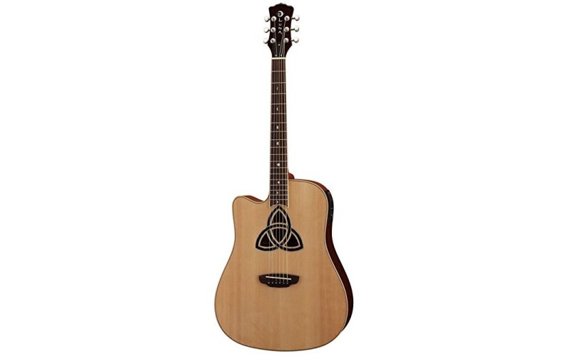 LUNA TRI D LEFTY - электроакустическая гитара дредноут с вырезом ЛЕВОСТОРОННЯЯ