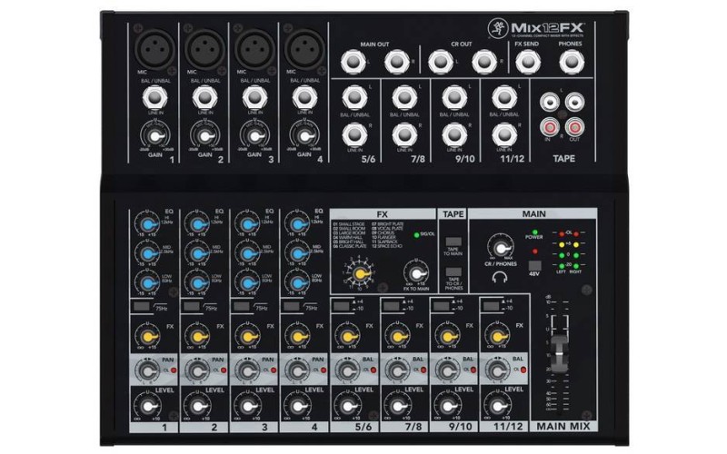 MACKIE Mix12FX 12-канальный компактный микшер с процессором эффектов