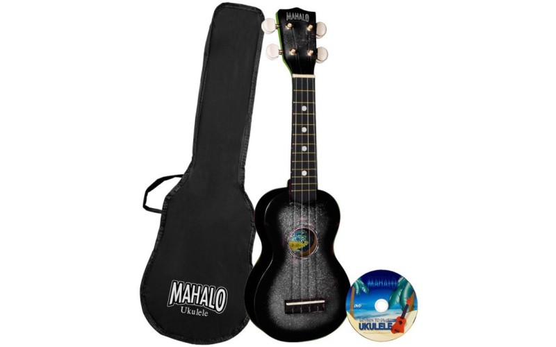 MAHALO U2Kit/CBK Black Sparkle - укулеле сопрано, чехол