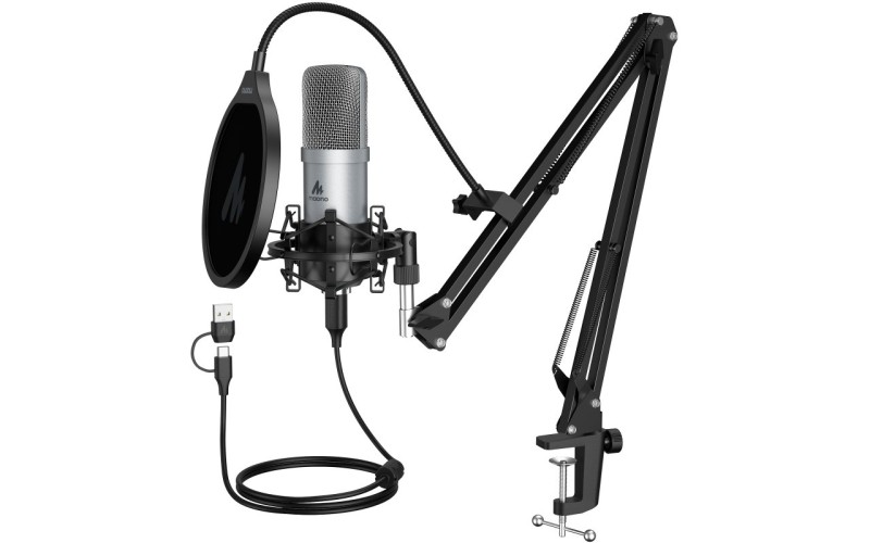 Maono AU-A04E (silver) USB микрофон конденсаторный