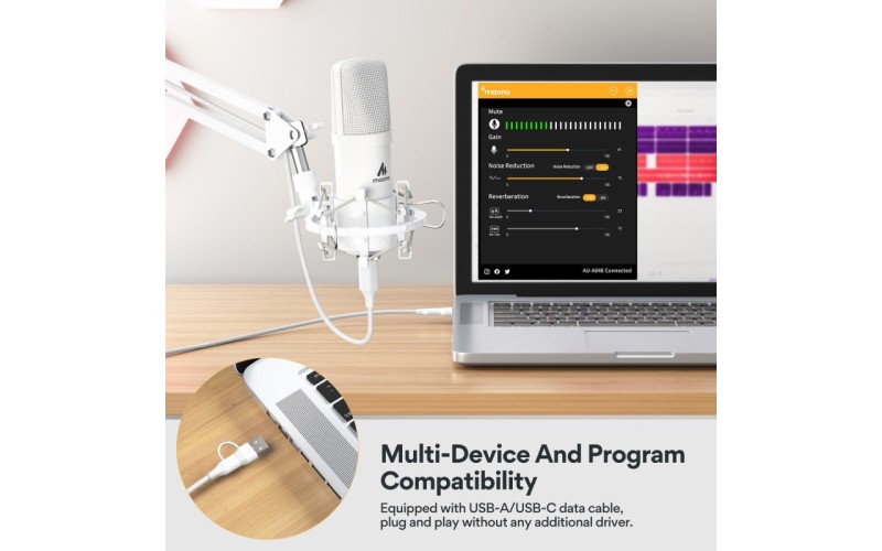 Maono AU-A04E (white) USB микрофон конденсаторный