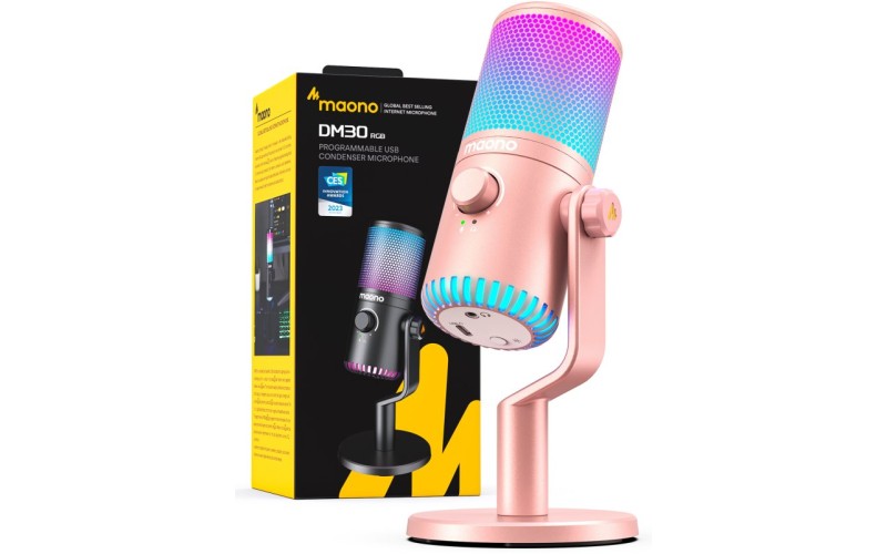 Maono DM30RGB (pink) конденсаторный USB микрофон