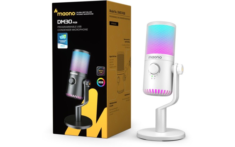 Maono DM30RGB (white) конденсаторный USB микрофон
