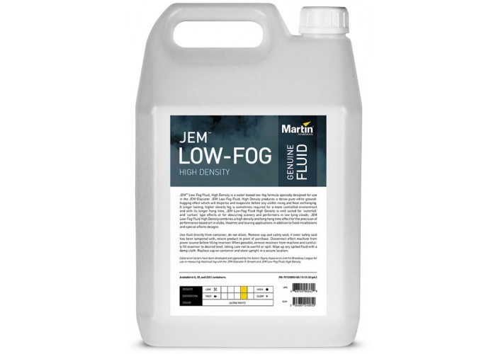 MARTIN JEM Low-Fog, High Density 5L - жидкость высокой плотности для генераторов дыма, 5л