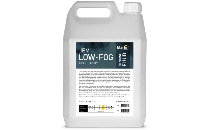 MARTIN JEM Low-Fog, High Density 5L - жидкость высокой плотности для генераторов дыма, 5л