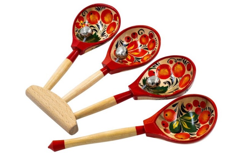 Мастерская Сереброва MS-K1-LZ-07 Ложки веерные, тройка, с бубенцами, 1 категория