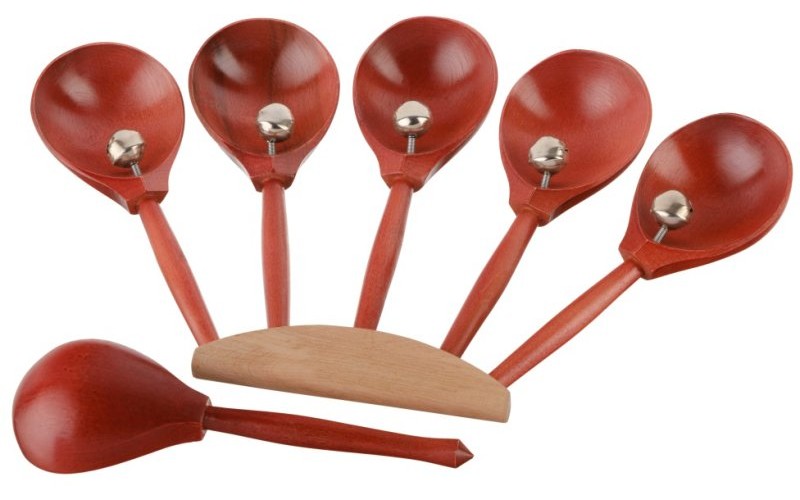 Мастерская Сереброва MS-T1-LZ-09 Ложки веерные, пятерка, с бубенцами, тонировка, 1 категория