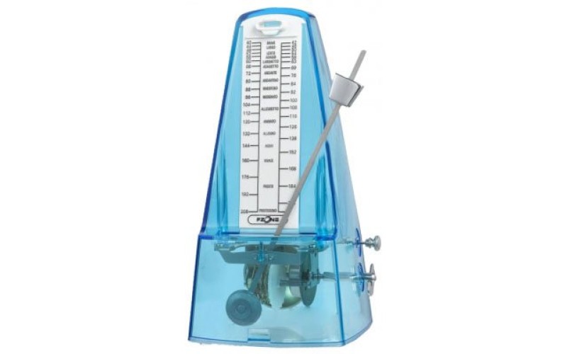 Метроном механический FZONE FM-310 TBL большой, со звонком, материал - пластик, форма пирамиды, цвет