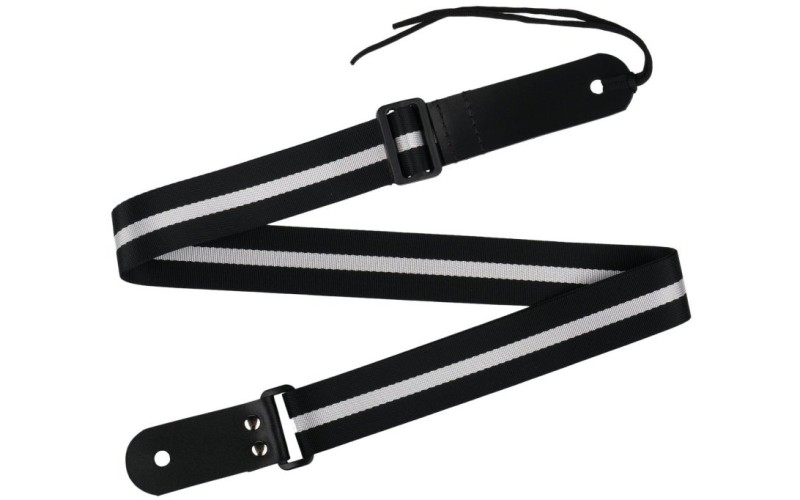 MEZZO MZ-RGU-1-40-1 Ремень для классической гитары/укулеле, черный/белый