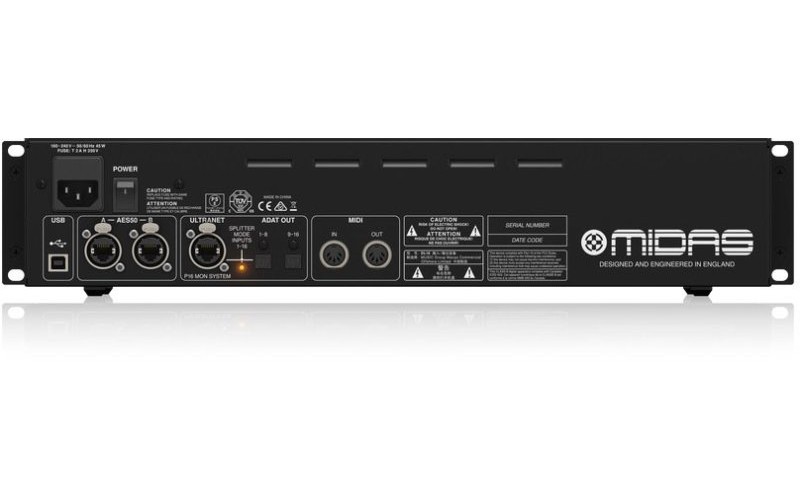 MIDAS DL16 стейдж-бокс, 16 мик/лин входов, 8 лин выходов XLR, 48 кГц, 2 x AES50, ULTRANET, 2 x ADAT,
