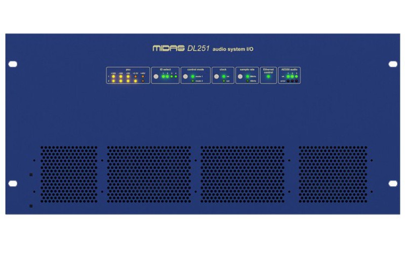 MIDAS DL251 стейдж-бокс, 48 мик/лин входа, 16 лин выходов XLR, 48-96 кГц, 3 x AES50, 2БП, 5U