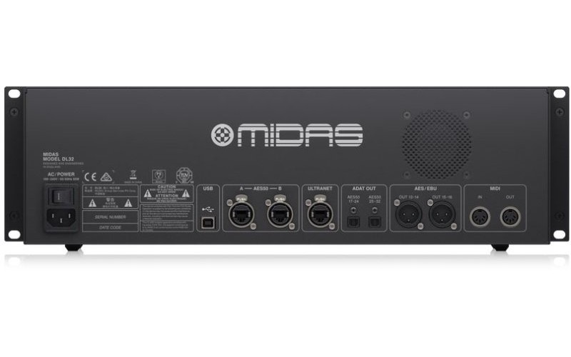 MIDAS DL32 стейдж-бокс, 32 мик/лин входов, 16 лин выходов XLR, 48 кГц, 2 x AES50, 2 x AES/EBU, ULTRA