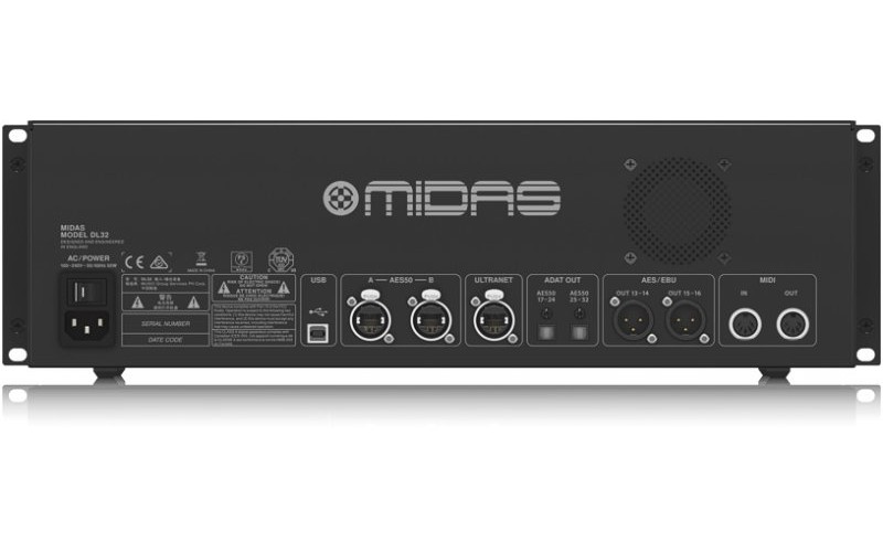 MIDAS DL32 стейдж-бокс, 32 мик/лин входов, 16 лин выходов XLR, 48 кГц, 2 x AES50, 2 x AES/EBU, ULTRA