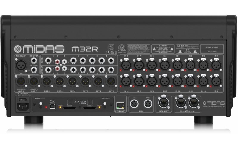 MIDAS M32R LIVE - цифровой микшер, 16 микр.вх/8 вых,  32 канала+8 возвратов