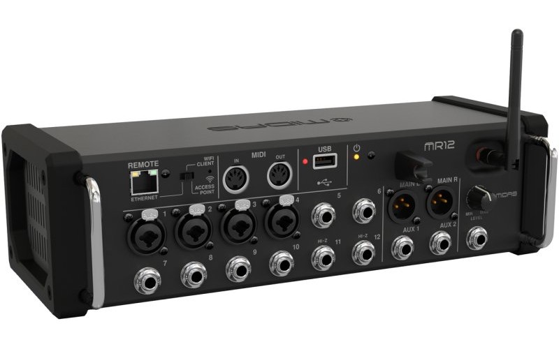 MIDAS MR12 - цифровой микшер, 4 мик. преамп. Midas XLR + 8 лин Jack,16 кан/4FX/6BUS