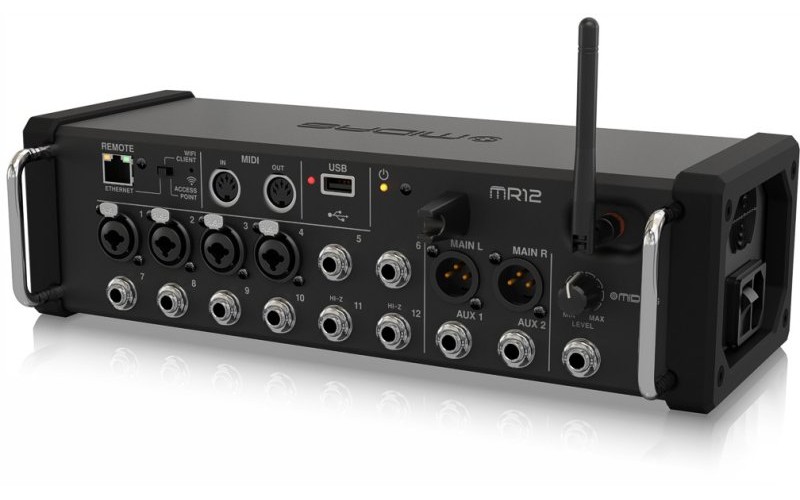 MIDAS MR12 - цифровой микшер, 4 мик. преамп. Midas XLR + 8 лин Jack,16 кан/4FX/6BUS
