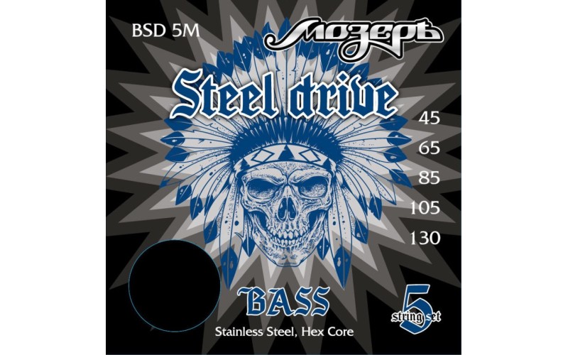 Мозеръ BSD-5M Steel Drive Комплект струн для 5-струнной бас-гитары, сталь
