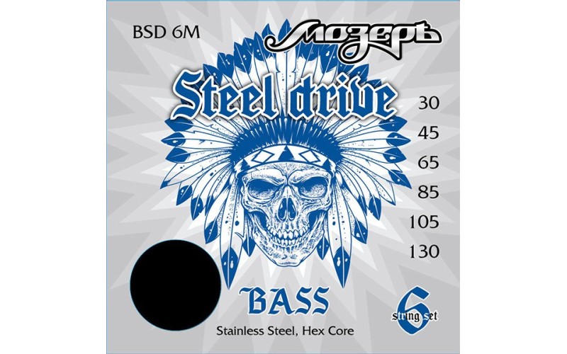 Мозеръ BSD-6M Steel Drive Комплект струн для 6-струнной бас-гитары, сталь, 30-130